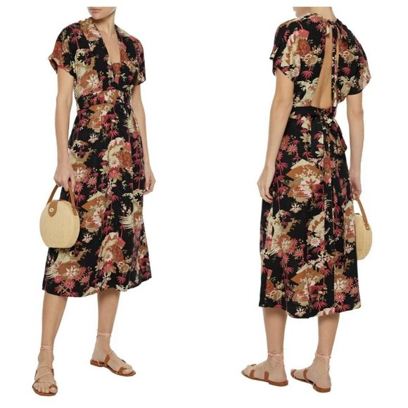 Current/Elliot The Retro Midi Dress Linen NEW - Picture 13 of 13